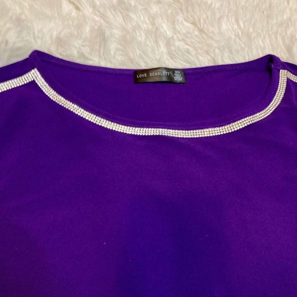 Love Scarlett Tops Women’s Size Medium Purple Blouse - Picture 4 of 7